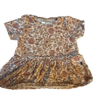 Lou & Bear 🌺Peplum top 🌺peony dream print 🌺 3/4Y🌺